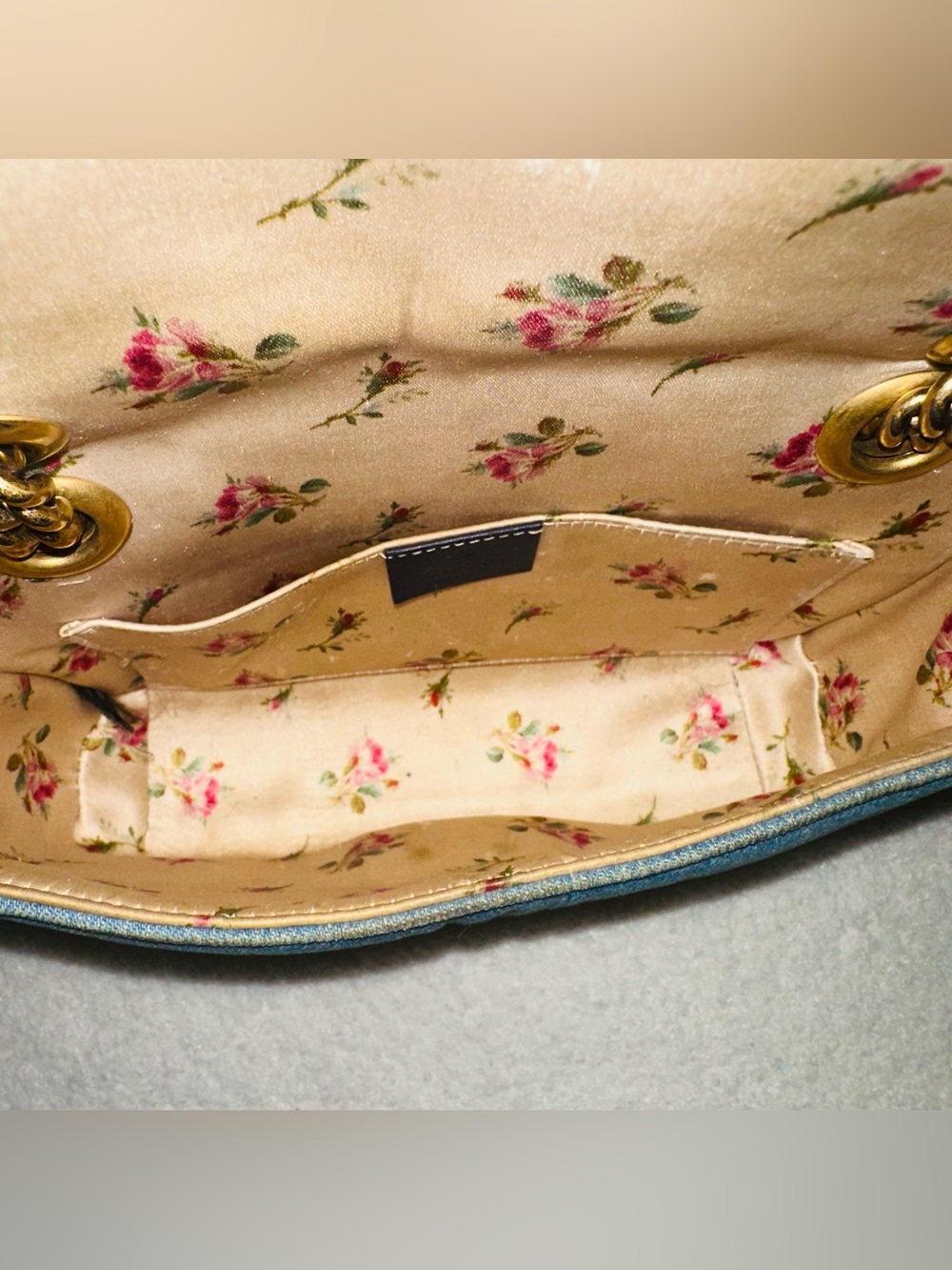 Gucci: Denim GG Pearl Marmont Quilted Matelasse Limited Edition Crossbody - Picture 12 of 16